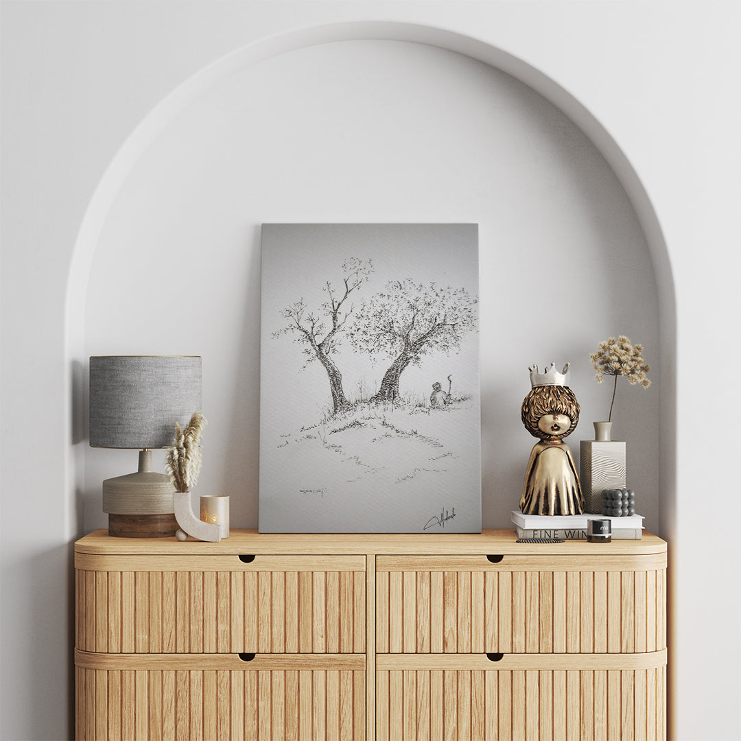 Beneath the Trees – Hand-Sketched Nature Wall Art